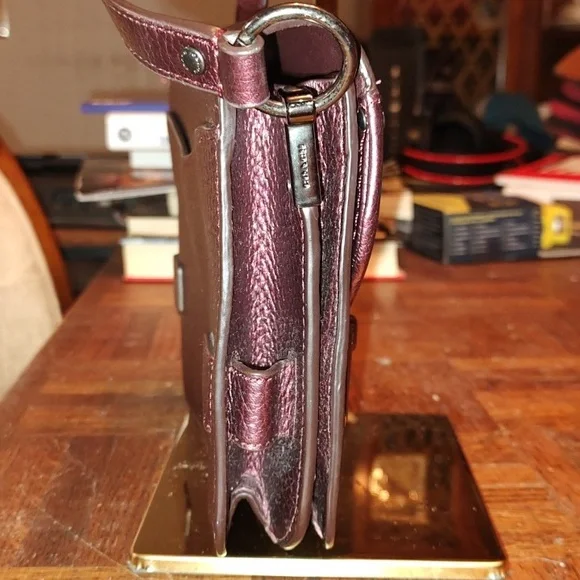 Coach Mini Swagger 2015 35995 Metallic Berry Leather Crossbody $350 Retail EUC - Picture 5 of 16